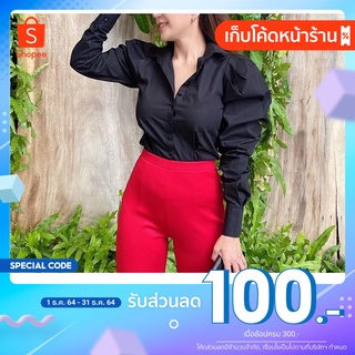 [กดเก็บโค้ดหน้าร้านลดเพิ่ม 100.-] Magarita top เสื้อเชิ้ต Style แขนพอง