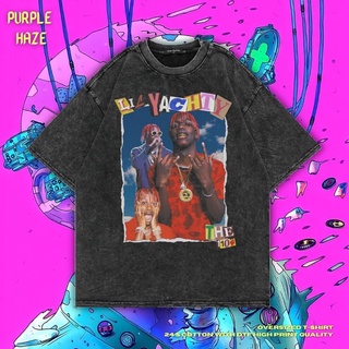 เสื้อยืด ขนาดใหญ่ พิมพ์ลาย Haze Lil Yachty สีม่วง | หินล้างทําความสะอาด | เสื้อยืด พิมพ์ลาย Lil Yachty | เสื้อแร็ปเปอร์