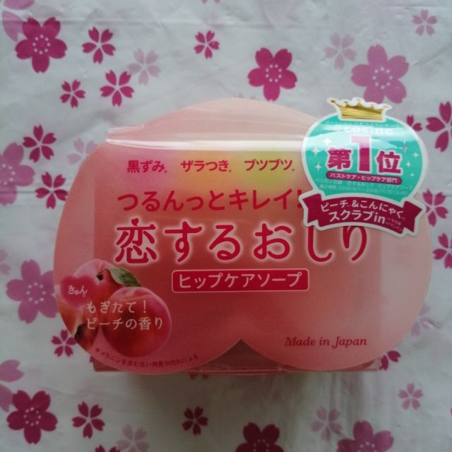 สบู่ก้นขาว กลิ่นพีช Pelican Pelican Hip Care Scrub Soap  80 กรัม  จากญี่ปุ่น