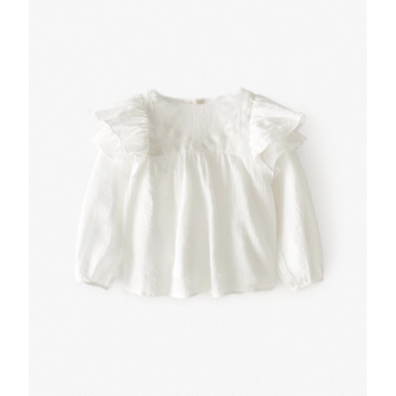 Zara เสื้อเชิ้ต เด็กผู้หญิง สีขาว