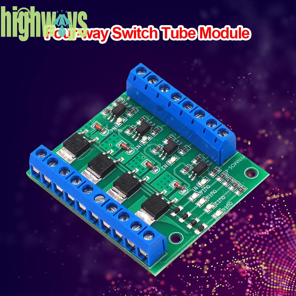 ❤Ready Stock❤4-Channel MOS PLC Amplifier Board Driver Module PWM 3-20V to 3.7-27V DC 10A