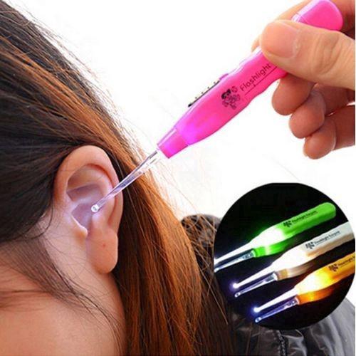 LED Lights Plastic Earpick Cleaner Tweezer