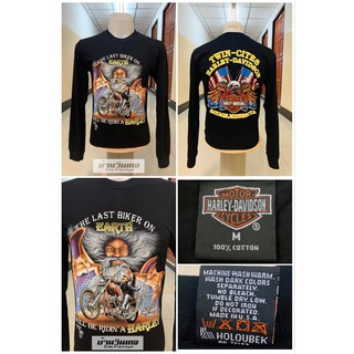 เสื้อแขนยาวฮาเลย์ (harley davidson)  ป้ายฮาเลย์ ผ้าCotton 💯 ( ลายที่ L037 - L048 )