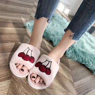 ⚡️ส่งไวจากไทย⚡️(SH-1-06) รองเท้าใส่เดินในบ้าน รองเท้าสลิปเปอร์ slippers ลายผลไม้ ไข่ดาว น่ารักสุดๆ สวมใส่สบาย ขนนุ่มนิ่ม