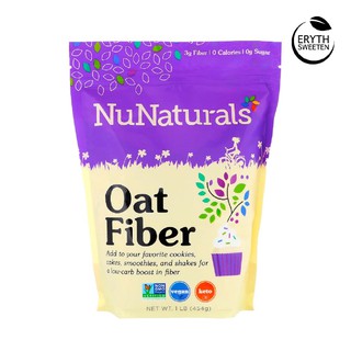 Oat Fiber ไฟเบอร์ข้าวโอ๊ต [Keto/Clean] ตรา NuNuturals ขนาด 454 g ไว้ทำขนมปัง ขนมคีโต เบเกอรี่คลีน ไม่อ้วน ไม่มีแป้งผสม