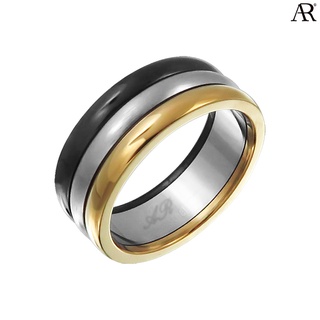 ANGELINO RUFOLO Ring ดีไซน์ Triple Roller แหวนผู้ชาย Stainless Steel 316L(สแตนเลสสตีล)คุณภาพเยี่ยม สีเงิน/สีทอง/สีดำ