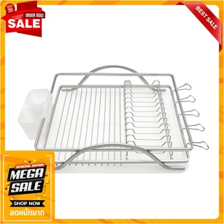 ชั้นคว่ำจานอะลูมิเนียมมีที่ใส่ช้อน KECH TA-6151A ชั้นวางของในครัว ALUMINIUM DISH DRAINER RACK KECH TA-6151A