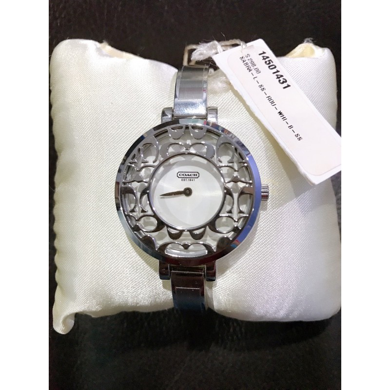 COACH Sabrina Stainless Steel Women’s Watch 14501431 นาฬิกากำไลผู้หญิง COACH ของแท้สี Silver ราคาป้าย $298