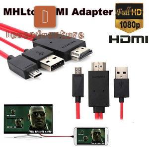 อะแดปเตอร์เคเบิ้ล mhl hml micro usb to hdmi 1080 p hd 1 . 8 เมตรสําหรับ samsung galaxy