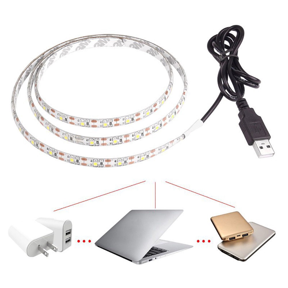 แถบไฟ LED SMD 2835 60 ดวง 1 เมตร ชาร์จ Usb สําหรับตกแต่งพื้นหลังตู้ทีวี