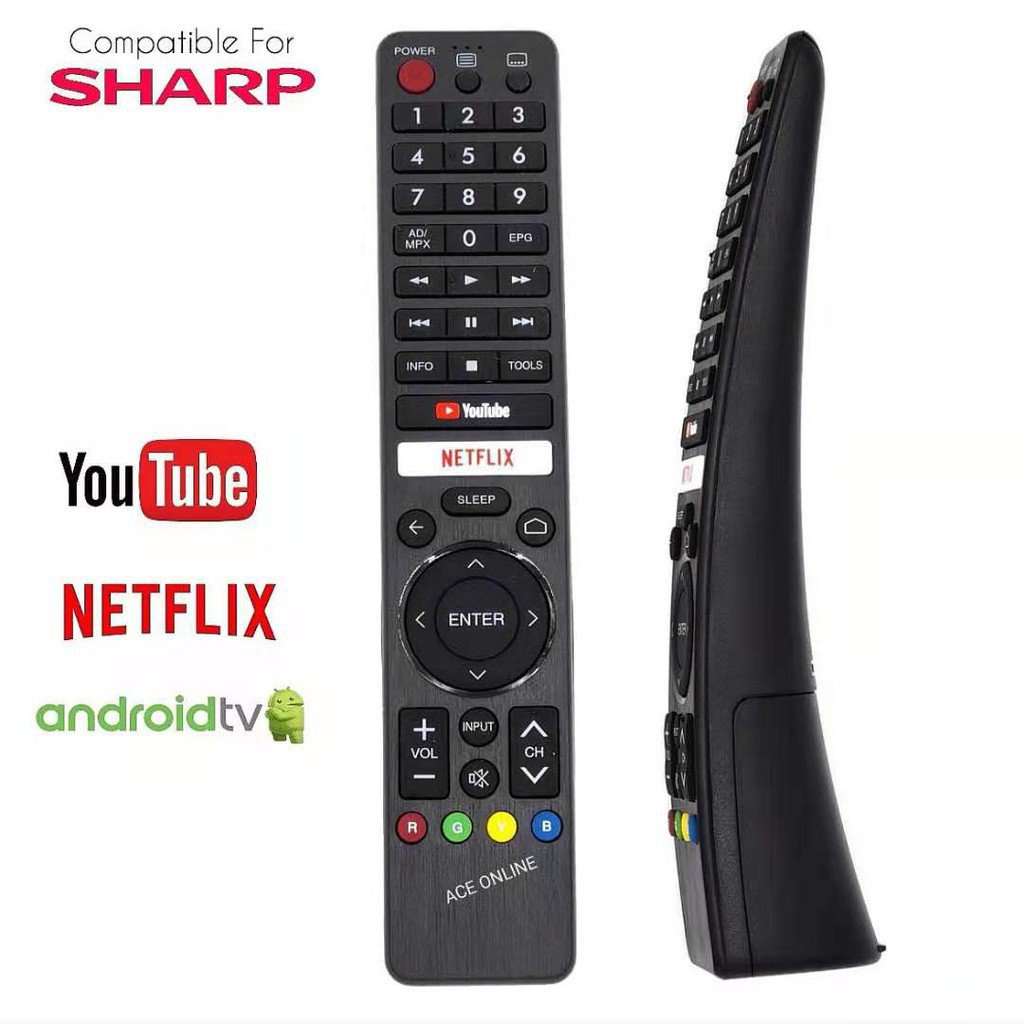 SHARP LED/Android TV /Smart TV รีโมทคอนโทรล 326 เข้ากันได้กับ GB326WJSA, GB238WJSA,GB105WJSA, G WJSA