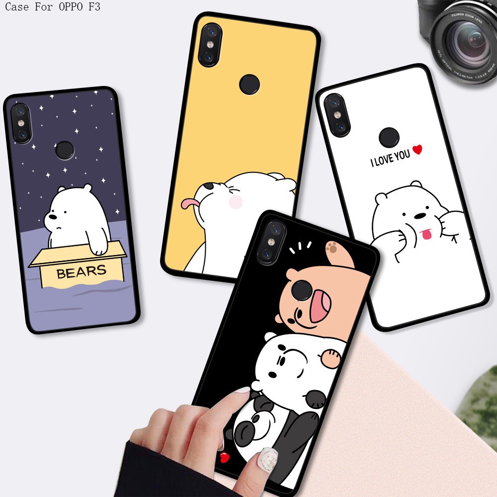 OPPO F11 F9 F7 F3 F5 Plus Pro F5 Youth ออปโป้ สำหรับ Soft Case Silicone Casing TPU Bears Phone Full Cover simple Shockproof Back Cases เคสโทรศัพท์ TPU Cover