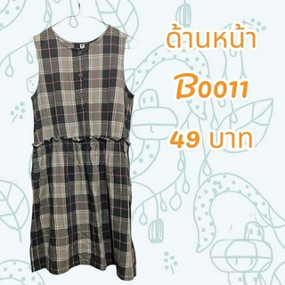 เดรสเด็กคอกลมแขนกุดลายสก๊อต ยี่ห้อ UNIQLO ไซส์ 150 (มือ 2)