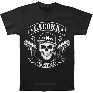 เสื้อยืดวินเทจเสื้อยืด ผ้าฝ้าย พิมพ์ลาย LA Coka Nostra MC (LA) แฟชั่นฤดูร้อน สําหรับผู้ชาย และผู้หญิงS-5XL