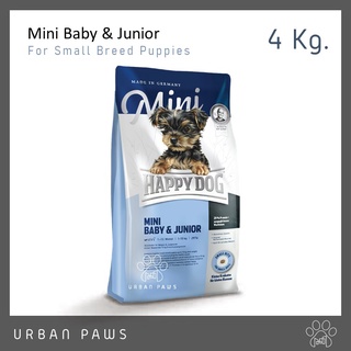 อาหารสุนัข HAPPY DOG Mini Baby &amp; Junior สำหรับลูกสุนัขพันธุ์เล็ก 4 Kg.