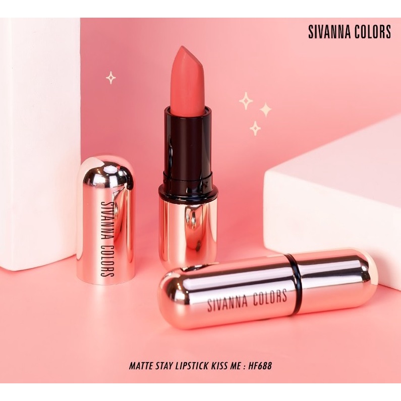 SIVANNA MATTE STAY LIPSTICK KISS ME (HF688) : ซิวานน่า ลิปสติก คิสมี x 1 ชิ้น @abcmall รูปที่ 2