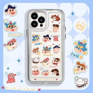 เคสโทรศัพท์มือถือใส ขอบนิ่ม กันกระแทก ลายการ์ตูนชินจัง สําหรับ iPhone 11 13 12 X XS Pro Max XR 12 13 Mini