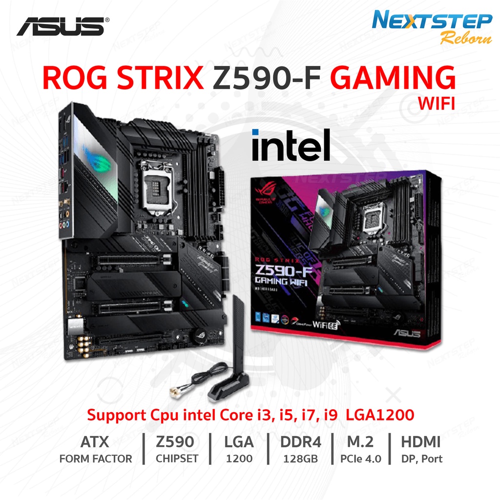 Asus ROG STRIX Z590-F GAMING WIFI Socket : 1200 [ Intel gen10 gen11 ] สินค้าใหม่ ( Mainboard เมนบอร์ด )