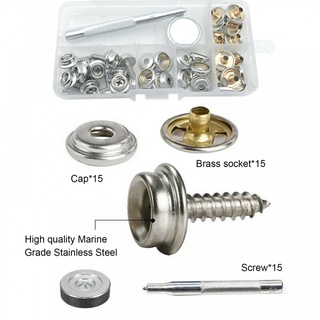 【Big Discounts】Press Studs Kit 15mm Button Cap Kit Press Snap Snap Fastener Kit Stainless Steel#Essential Tools