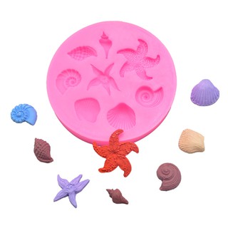 1pcs Cake Decoration Tools DIY Sea Conch Starfish Shell Fondant Cake Candy Silicone Chocolate Molds