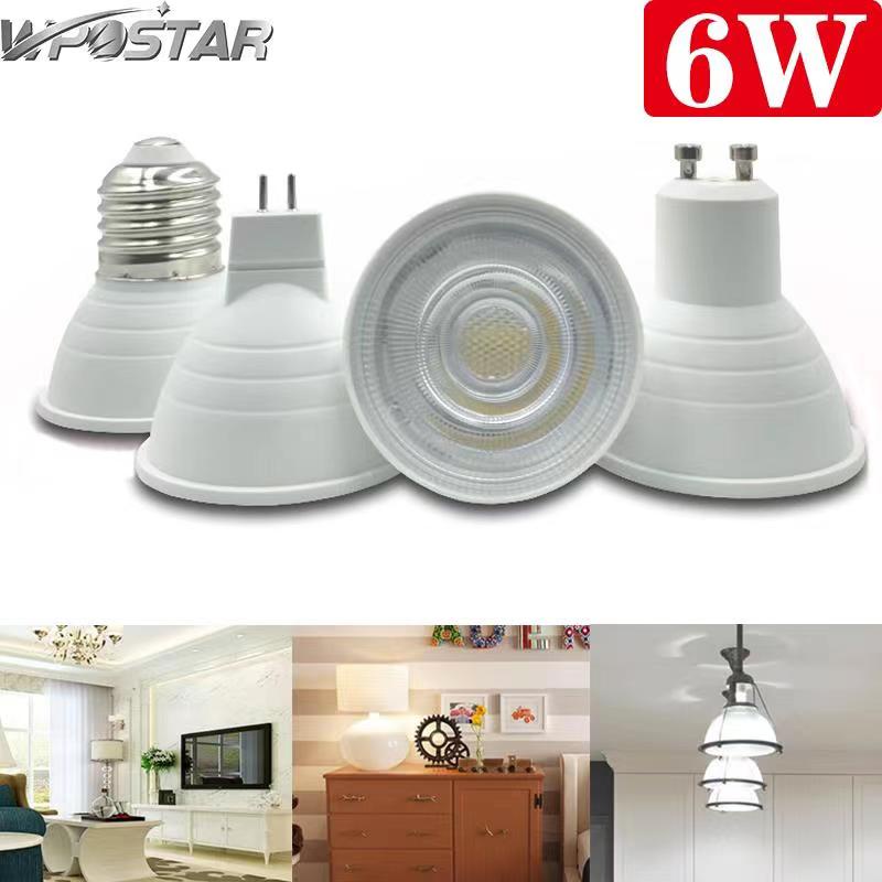 Led COB Spotlight E27 E14 GU10 MR16 6W หลอดไฟ led หรี่แสงได้ 220V 230V 240V อลูมิเนียมคุณภาพสูง Super Bright หลอดไฟ led