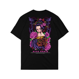 เสื้อยืดแขนสั้นลําลอง ทรงหลวม พิมพ์ลายกราฟิกการ์ตูนอนิเมะวันพีช Csp Nico Robin พลัสไซซ์ สําหรับผู้ชาย และผู้หญิง