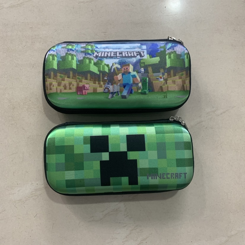 กระเป๋าสตางค์ แบบแข็ง ลายการ์ตูนอนิเมะ Minecraft Green Creeper สีเขียว สําหรับเด็ก