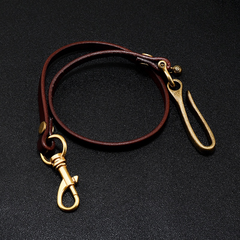 พวงกุญแจหนัง Jean Wallet Chain พร้อมตะขอ Clasp Key Holder พวงกุญแจ