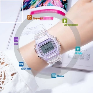 นาฬิกาข้อมือดิจิตอล แฟชั่น สายใส Unisex W003