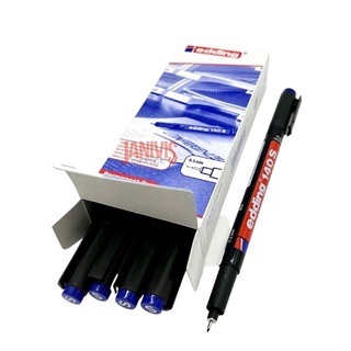 ปากกาเขียนแผ่นใสลบไม่ได้ 0.3 มม. หมึกสีน้ำเงิน เอ็ดดิ้ง EDDING140S 10 ด้าม/กล่อง