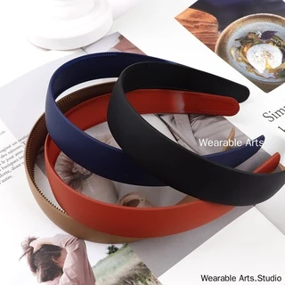 Wa084 25 มม.Matte Wide edge ที่คาดผมผม hoop เครื่องประดับผม