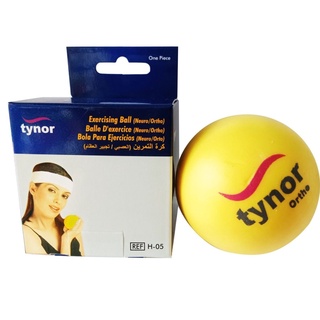 ลูกบอลบริหารมือ Tynor soft ball สีเหลือง มีความนิ่มและยืดหยุ่นได้ดีเหมาะในการใช้บริหารมือและข้อมือ บรรจุ 1 ลูก/กล่อง