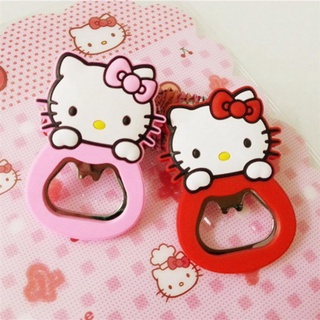 Hello Kitty ที่เปิดไวน์สีชมพูที่เปิดเบียร์สีชมพูตู้เย็นสติกเ…