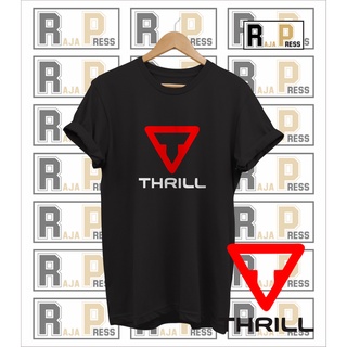 เสื้อยืดผ้าฝ้ายพิมพ์ลาย เสื้อยืด พิมพ์ลายโลโก้ Thrill