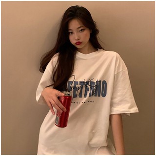 Korean เสื้อ BFETFRNO -Oversize- เสื้อยืด สไตล์เกาหลี ลายอังกฤษ สองสี เสื้อยืดนิ่ม แขนสั้นแฟชั่น เนื้อผ้าดี  Q4