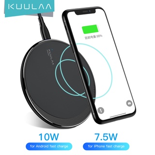 KUULAA Qi แท่นชาร์จไร้สาย USB แบบชาร์จไว 10W สำหรับโทรศัพท์ iPhone 11 Pro 8 X Xr Xs Max 10W Samsung S10 S9 S8 iphone12 12pro iPhone 13