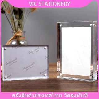 กรอบรูปอะคริลิค กรอบรูป หนา20mm กรอบรูปอะคริลิคแม่เหล็ก ใส2ด้าน ใส่รูปโพลารอยด์ กรอบรูปสวย กรอบรูปอะคริลิคใส ป้ายสินค้า