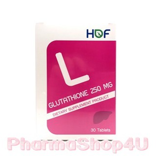 Pharmahof L-Glutathione 250mg 30เม็ด กลูตาไธโอน ต่อต้านอนุมูลอิสระ ยับยั้งการสร้างเม็ดสีเมลานิน ช่วยให้ผิวกระจ่างใส