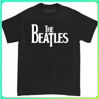 เสื้อยืดผ้าฝ้าย พิมพ์ลายวงร็อควงดนตรี The Beatles metal สีดํา สําหรับผู้ชาย 24sสามารถปรับแต่งได้