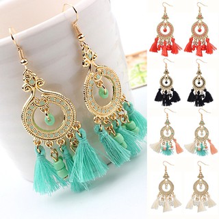 ผู้หญิงวินเทจ Boho พู่จี้ Drop จี้ต่างหู Earrings Eardrop เครื่องประดับ