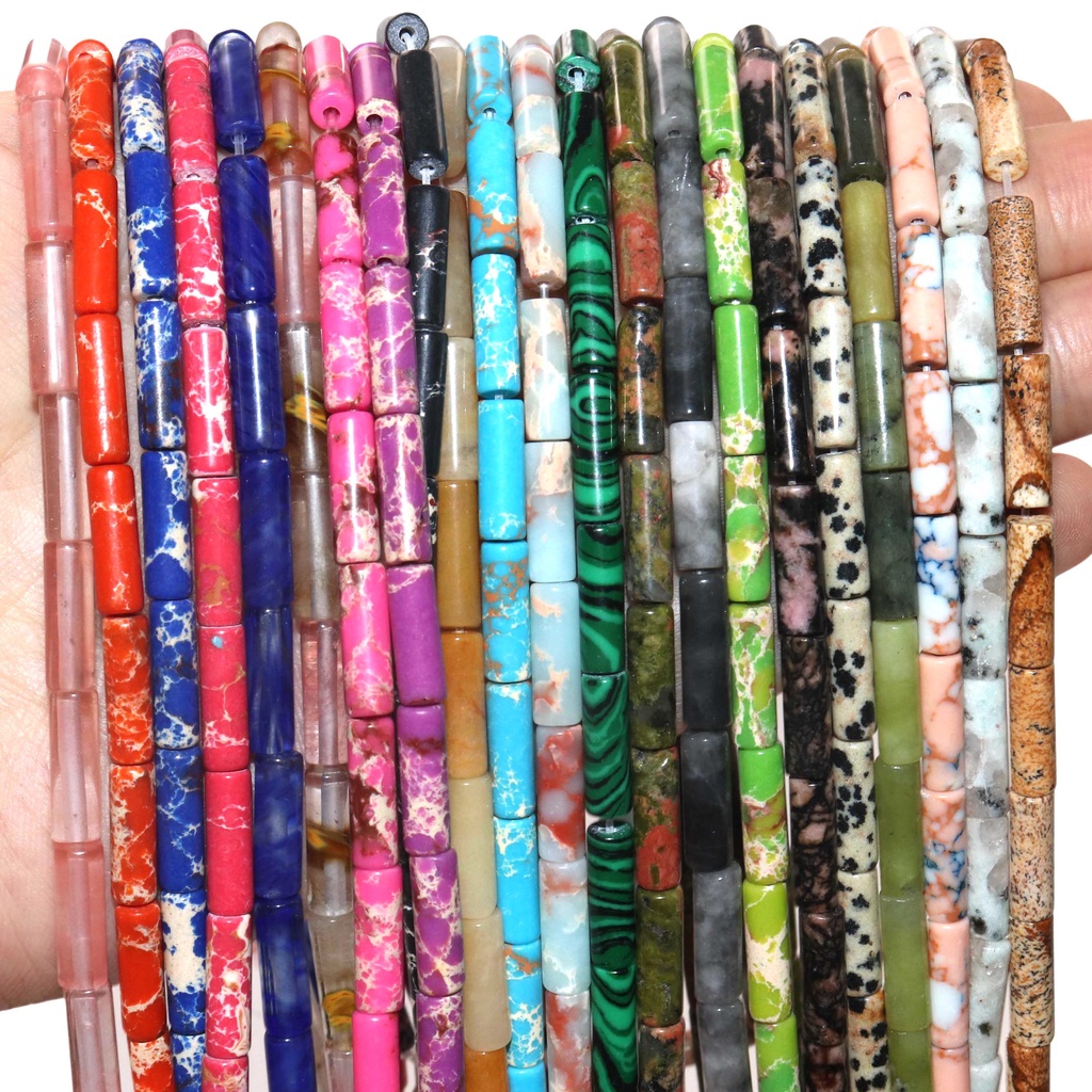 ลูกปัดหินธรรมชาติ 4x13 มม. สําหรับทําเครื่องประดับ สร้อยคอ สร้อยข้อมือ DIY