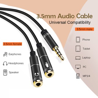 สายแยก สัญญาเสียง หูฟังและไมค์ 1 ออก 2 สายแจ็คแยกหูฟังกับไมค์ อะแดปเตอร์ มิลลิเมตรสายแจ็คแยก MIC และเสียงสายต่อหูฟัง