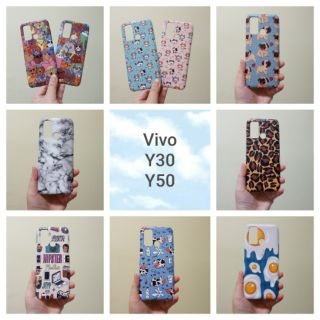 เคสแข็ง Vivo Y30 / Y50 เคสไม่คลุมรอบนะคะ เปิดบน เปิดล่าง (ตอนกดสั่งซื้อ จะมีให้เลือกลายก่อนชำระเงินค่ะ)