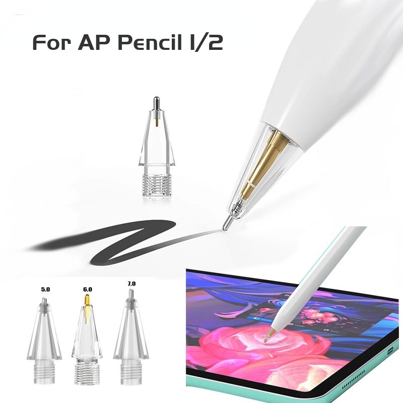 ปลายปากกาทัชสกรีน ชุบนิกเกิล คุณภาพสูง แบบเปลี่ยน สําหรับ Apple Pencil Gen 1 2