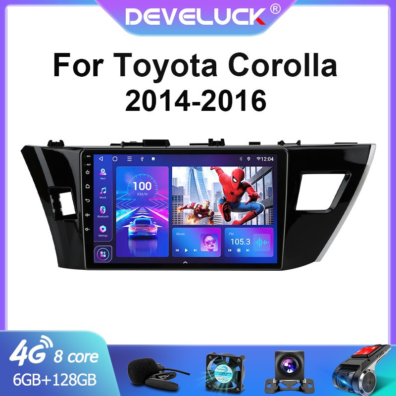 2Din Android 10 6G 128G Car Radio Multimedia Video Player For Toyota Corolla Ralink 2014-2016 GPS Navigation Stereo Head