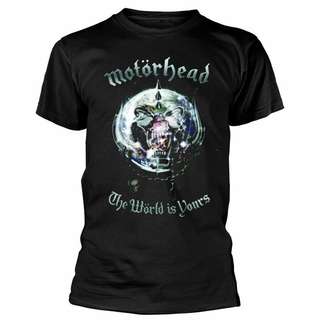 เสื้อยืดครอปเสื้อยืด พิมพ์ลาย Motorhead The World Is Yours สไตล์วินเทจ เรียบง่าย สําหรับวัยรุ่น ฟิตเนสS-5XL