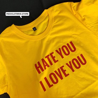 "hate you,love you" เสื้อยืดสกรีน สวมใส่สบาย