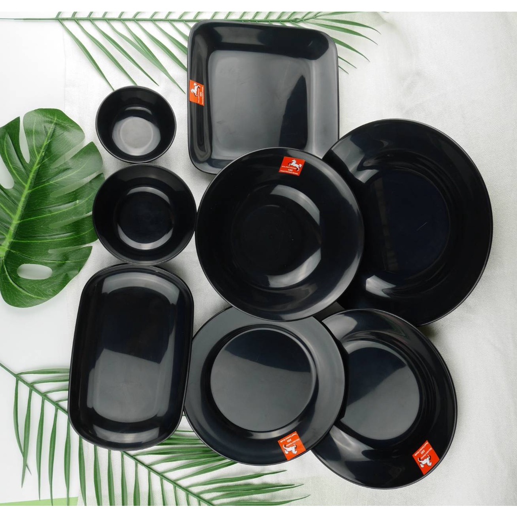 จาน ชามสีดำ พลาสติกabs 3.5,4.5,7.5,8.5,9,นิ้ว