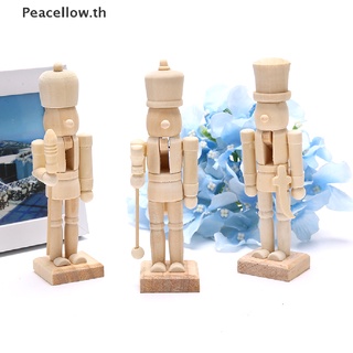 【Peacellow】ตุ๊กตาแครกเกอร์ไม้ รูปทหาร ขนาด 12 ซม. แฮนด์เมด DIY สําหรับตกแต่ง