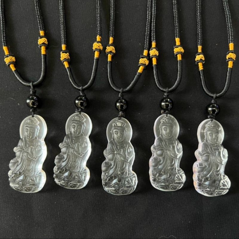 สีขาว Lapis lazuli ยืนสร้อยคอ Avalokiteshvara